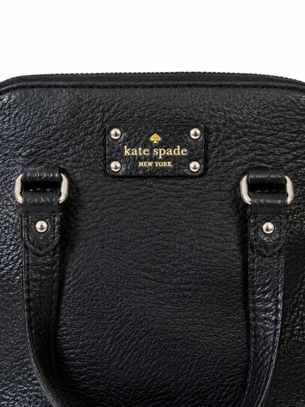 Kate Spade New York Black Pebbled Leather Satchel Crossbody Bag